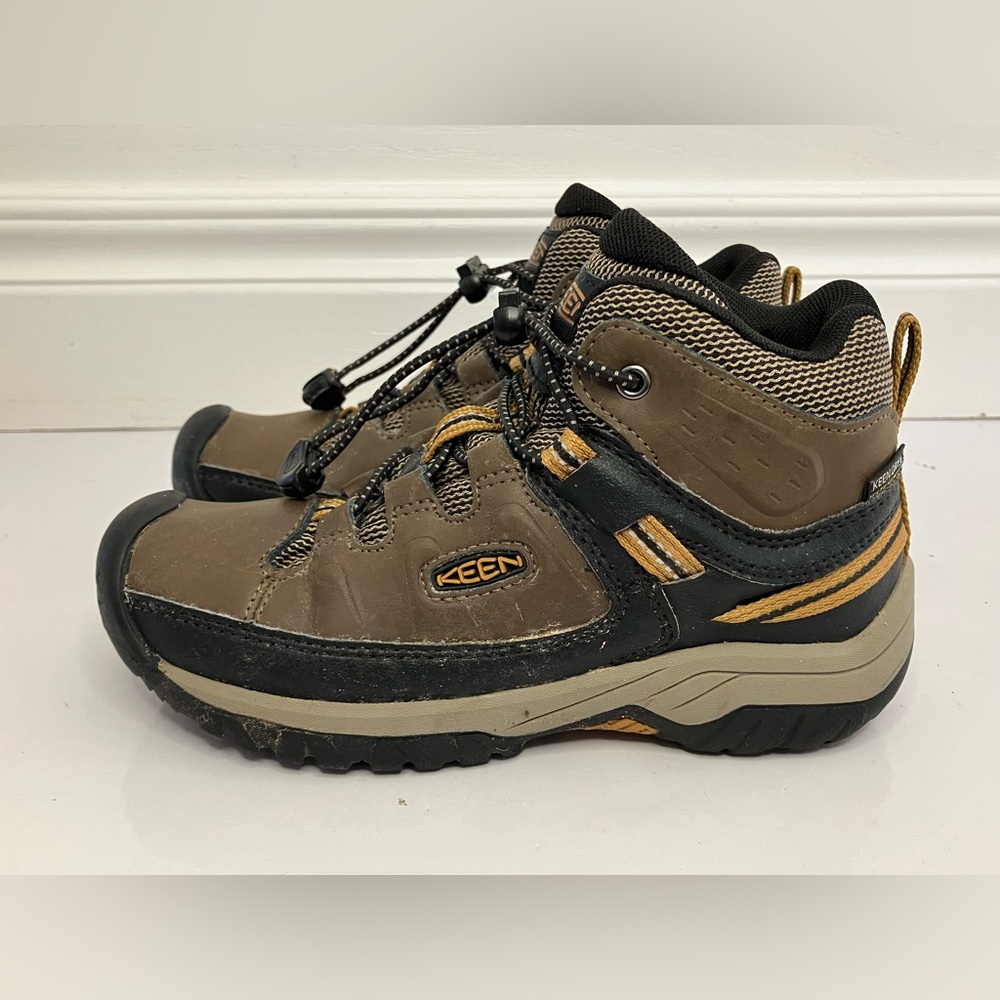 Keen Youth Size 1 Targhee Waterproof Mid Hiking Boots Kids Shoes Brown 1019834